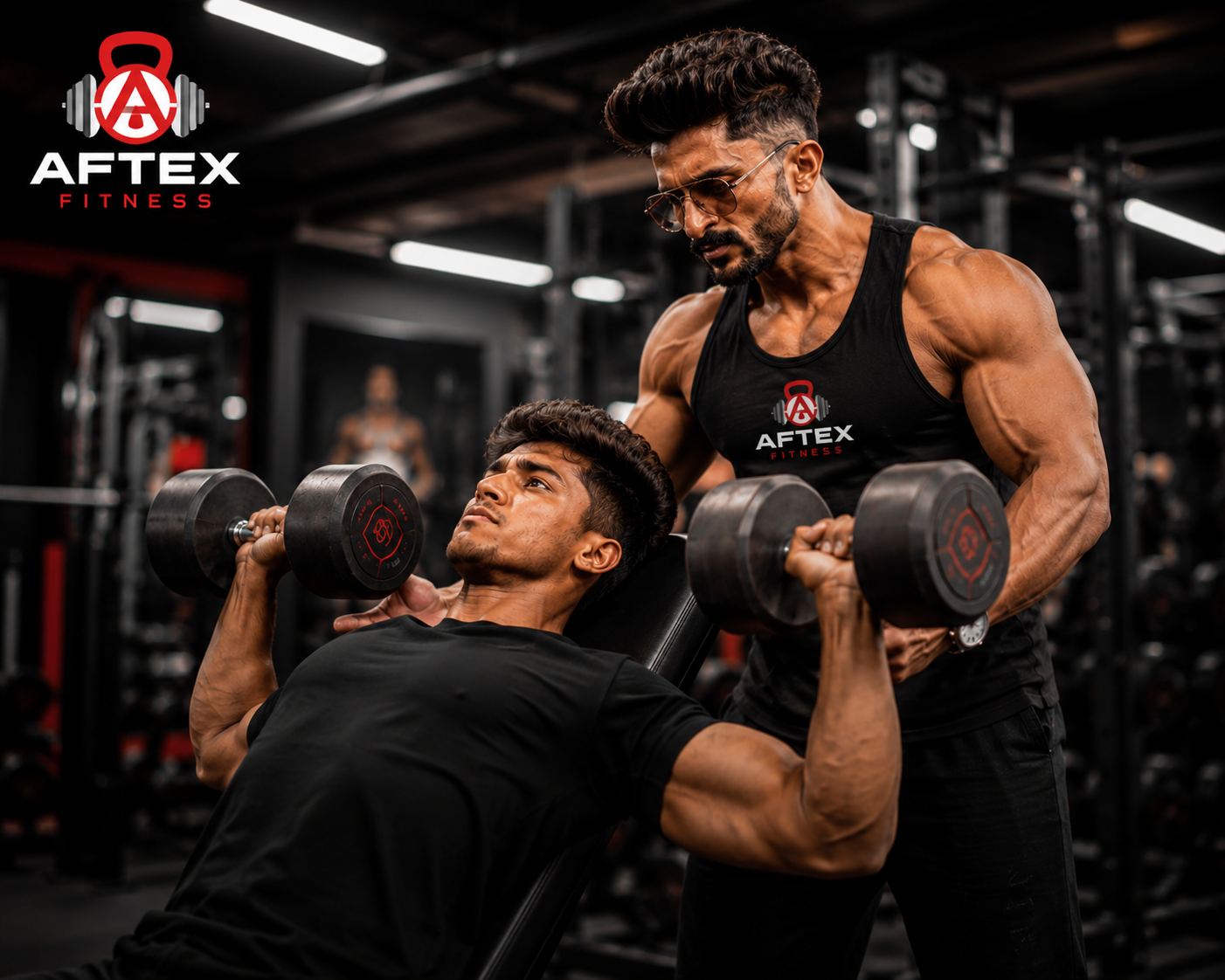 Aftex Fitness coach guiding strength training